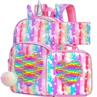 unicorn backpack girls bookbag lunch logo