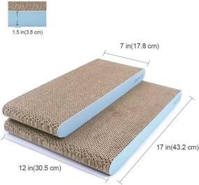 img 3 attached to 🐱 AMZNOVA Cat Scratcher Cardboard Scratch Lounge Sofa Bed - Baby Blue: A Purrfect Solution for Happy and Healthy Cats!