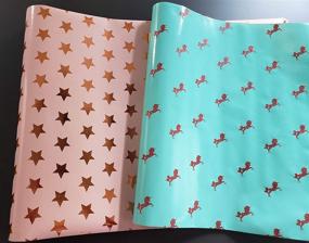 img 4 attached to Premium All Occasion Gift Wrapping Rolls: 2-Pack Paper with Glitter Shiny Finish, Modern Patterns for Birthday, Holiday Presents - Boys, Girls, Adults. Perfect for Christmas, Xmas, and Bulk Gifting (Unicorn Star)