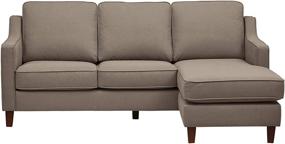 img 3 attached to 🛋️ Stone &amp; Beam Blaine Modern Sectional Sofa, 79.5"W, Light Grey - Amazon Brand