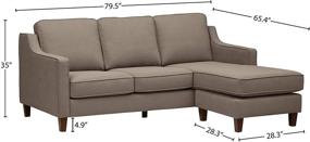 img 1 attached to 🛋️ Stone &amp; Beam Blaine Modern Sectional Sofa, 79.5"W, Light Grey - Amazon Brand