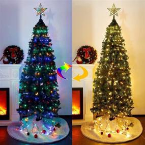 img 3 attached to 🎄 Twinkle Star Christmas Tree Lights with Star Topper - Multiple Lighting Modes, Warm White & Multicolor Curtain Fairy Tree Lights with Remote Control - Indoor/Outdoor Light Show for Xmas Tree Decoration