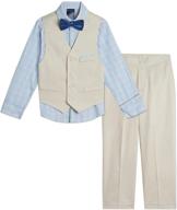 tommy hilfiger boys' 4 piece formal 👔 suit vest: perfect for events and dressy occasions logo