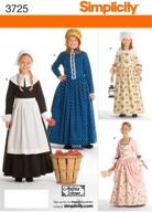 модели выкроек исторических платьев simplicity для девочек, созданные андреа шеве, размеры 7-14: временные и экономичные костюмы логотип