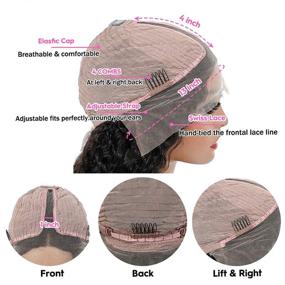 img 1 attached to 👩 Парики Beaufox Body Wave Lace Front 13×4×1 T Part с детскими волосами - предварительно выщипанный парик из человеческих волос для черных женщин, 100% необработанных бразильских волос