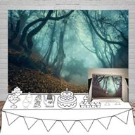 laeacco 10x7ft twilight forest halloween backdrop: ghastly wood & fallen leaves photography props logo