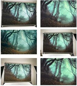 img 3 attached to Laeacco 10x7ft Twilight Forest Halloween Backdrop: Ghastly Wood & Fallen Leaves Photography Props