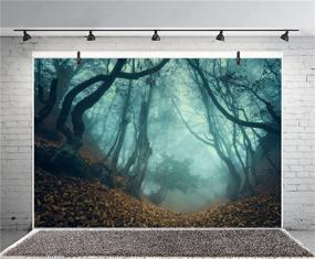 img 2 attached to Laeacco 10x7ft Twilight Forest Halloween Backdrop: Ghastly Wood & Fallen Leaves Photography Props