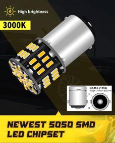 img 1 attached to 🔆 JAVR - Pack of 10 - Warm White 3000K LED Bulbs 1156 BA15S 1141 1003 1073 7506 - 3014 54-SMD Replacement Lamps for 12V Interior RV Camper Trailer Lighting Boat Yard Light Backup Tail Bulbs