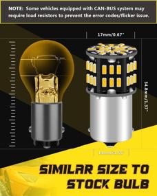 img 2 attached to 🔆 JAVR - Pack of 10 - Warm White 3000K LED Bulbs 1156 BA15S 1141 1003 1073 7506 - 3014 54-SMD Replacement Lamps for 12V Interior RV Camper Trailer Lighting Boat Yard Light Backup Tail Bulbs