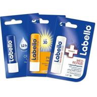 labello lip balm bundle: original, med repair, sun protect lsf 30 (1 pack) logo