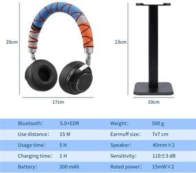 img 3 attached to 🎧 Noise Cancelling Over Ear Wireless Bluetooth Headphones + Handmade Braided Headband with Headphone Stand Holder