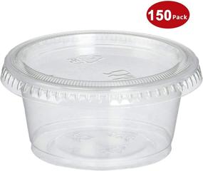 img 3 attached to DuraHome Plastic Portion Cups with Lids - 2 oz. (Pack of 150) Leakproof Jello Shot Cups, Mini Containers for Salad Dressing, Sauce, Condiment, Snack, Souffle, and Salsa - Disposable