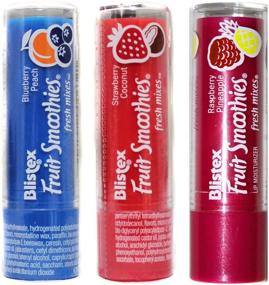 img 1 attached to 🍓 Blistex Fruit Smoothies Fresh Mixes Lip Moisturizer Balm - 3-Piece Set: Blueberry Peach, Strawberry Coconut, Raspberry Pineapple - 0.13 oz Each