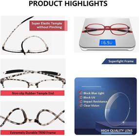 img 2 attached to 👓 HOTJOJO 3-Pack TR90 Reading Glasses - Blue Light Blocking, Flexible Readers for Anti-Eyestrain & UV400 Protection