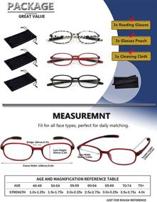 img 1 attached to 👓 HOTJOJO 3-Pack TR90 Reading Glasses - Blue Light Blocking, Flexible Readers for Anti-Eyestrain & UV400 Protection