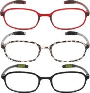 👓 hotjojo 3-pack tr90 reading glasses - blue light blocking, flexible readers for anti-eyestrain & uv400 protection logo