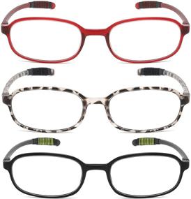 img 4 attached to 👓 HOTJOJO 3-Pack TR90 Reading Glasses - Blue Light Blocking, Flexible Readers for Anti-Eyestrain & UV400 Protection