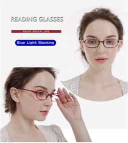 img 3 attached to 👓 HOTJOJO 3-Pack TR90 Reading Glasses - Blue Light Blocking, Flexible Readers for Anti-Eyestrain & UV400 Protection