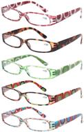 👓 kerecsen fashion spring hinge reading glasses - pack of 5 pairs for women logo