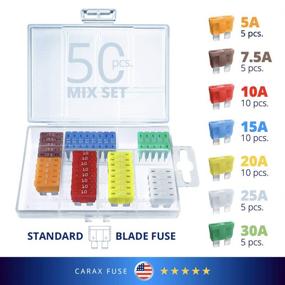 img 2 attached to CARAX Glow Fuse – Premium Assortment Kit of 50 pcs. Standard/Regular Blade ATC/ATO/ATS Fuses – LED Automotive Fuse that Glows When Blown – Smart Auto Glow Fuse for Easy Identification – Mix of 50 pcs.