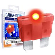 carax glow fuse – премиум набор из 50 шт. стандартных / обычных предохранителей лезвийного типа atc / ato / ats – автомобильный предохранитель со светодиодной подсветкой, который светится при срабатывании – умный автомобильный световой предохранитель для легкой идентификации – набор из 50 шт. логотип