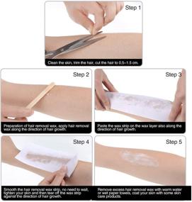 img 1 attached to Waxing Strip Hair Removal Kit - 200 Non-Woven Wax Strips and 200 Wax Applicator Sticks