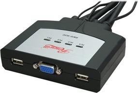 img 3 attached to 🖥️ USB KVM Switch with Audio: 4 Port, Speaker & Mic, 35 Inch Cable, Remote Control. VGA Monitor & USB Keyboard/Mouse Support for 4 PC/Laptop with Audio Enabled