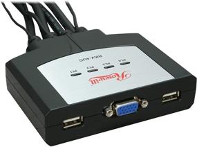 img 1 attached to 🖥️ USB KVM Switch with Audio: 4 Port, Speaker & Mic, 35 Inch Cable, Remote Control. VGA Monitor & USB Keyboard/Mouse Support for 4 PC/Laptop with Audio Enabled