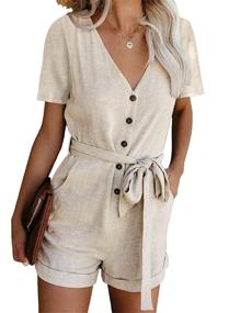 img 3 attached to Happy Sailed Women's Clothing: Stylish Casual Belted Jumpsuits for Fashionable Comfort