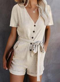 img 2 attached to Happy Sailed Women's Clothing: Stylish Casual Belted Jumpsuits for Fashionable Comfort