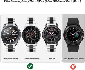 img 3 attached to Ремешок V-MORO, совместимый с Galaxy Watch 46 мм (2019) / Ремешки Galaxy Watch 3 45 мм для мужчин из прочной нержавеющей стали, замена для Samsung Galaxy Watch3 45 мм / Galaxy Watch 46 мм (2019) / Gear S3 Silver/Black.