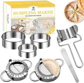 img 4 attached to 🥟 Dumpling Maker Set - Enhancing Your Kitchen Accessories with Dumpling Mold, Cutter, Press, and More for Chinese Dumpling Pie, Ravioli, Empanadas - Perfect for Skin Making, Stuffing, and Flour Ring Cutting