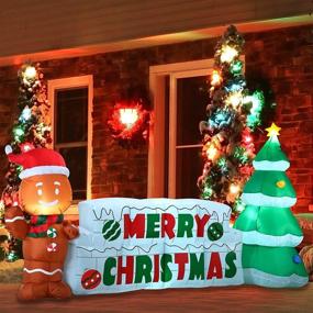 img 4 attached to 🎄 Joiedomi 10ft Gingerbread Man and Christmas Tree Inflatable Decoration with LED Lights - Perfect for Christmas, Party, Indoor & Outdoor, Yard, Garden, Lawn Décor