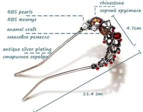 img 2 attached to Шпилька для волос с стразами в виде павлина, аксессуар для свадебного головного убора 🦚 - боковая заколка для волос для женщин (павлин B)
