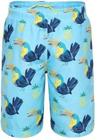 img 3 attached to 🩳 Rokka Rolla Boys' Swimwear: Drawstring Trunks with Printed Design