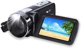 img 4 attached to 📷 CamKing Video Camera Camcorder: 24MP HD 1080P, 18X Beauty Function, LCD Screen, 270 Degree Rotation, Travel/Party Digital Camera Bag Included