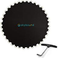 skybound 12ft trampoline mat replacement with spring tool, enhanced durability v-rings, and extra stitching for safe bouncing logo