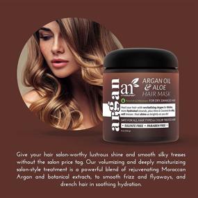 img 1 attached to 🌿 ArtNaturals Argan Hair Mask Conditioner - Deep Conditioning Treatment for Repairing Dry, Damaged, and Color Treated Hair - Organic Jojoba Oil, Aloe Vera & Keratin - Natural Hair Growth - Sulfate Free - 8 Oz/226g