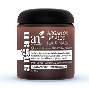 img 4 attached to 🌿 ArtNaturals Argan Hair Mask Conditioner - Deep Conditioning Treatment for Repairing Dry, Damaged, and Color Treated Hair - Organic Jojoba Oil, Aloe Vera & Keratin - Natural Hair Growth - Sulfate Free - 8 Oz/226g