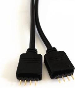 img 1 attached to 🔌 2PCS Black 4 Pins LED Splitter Cable - Connect and Split One to Two RGB 5050 3528 LED Light Strips with 6x Male 4 Pin Plugs - 29.5cm Long