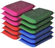 nicego multi-use heavy duty dish wash sponge pack for dishwashing and kitchen cleaning - hard surface tools (12-pack, red+pink+blue+green) logo