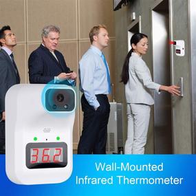 img 3 attached to 🌡️ VARWANEO K3 Wall-Mounted Non-Contact Digital Temperature Thermometer with Heat Alarm - Ideal for Office, Factory, School & Restaurant