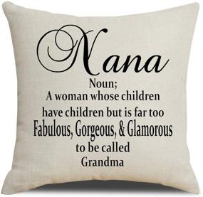 img 1 attached to Grandma Gifts Nana and Mom Home Decor Throw Pillow Covers 18 x 18 Inches - Cotton Linen