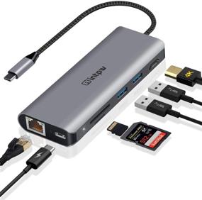 img 4 attached to 7-в-1 USB C хаб с адаптером Ethernet, 4K HDMI, USB 3.0, считывателем SD-карт, зарядным устройством Type-C PD, портативное решение с гигабитным Ethernet для MacBook Air/Pro, Mac Pro и других ноутбуков с портом Type C