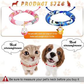 img 3 attached to 🐱 Japanese Chirimen Kitten Collar Set - 6 Pieces, Kimono Cat Collar, Adjustable with Bell and Fortune, for Christmas, Halloween, and New Year's Festivities, Ideal for Kittens, Puppies, and Pets