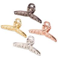 💇 aaiffey 4pcs large metal hair claw clips - stylish hair catch barrettes for thick hair - jaw clamp half bun hairpins for women girls logo