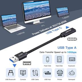 img 2 attached to 🔌 Кабель-адаптер высокой скорости High-Speed USB-C Female to USB Male - Electop USB 3.1 GEN 2 Converter, поддерживает двустороннюю передачу данных с скоростью 10 Гбит/с и зарядку, USB A 3.1 to USB-C Cable