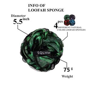 img 3 attached to 🛀 Set of 4 Loofah Charcoal Sponges, 75g, Shower Bouquet, for Gentle Exfoliation of Body, Soft Mesh, Black Bamboo Bubble, Suitable for Both Men and Women, Soothing Exfoliation for Face and Body