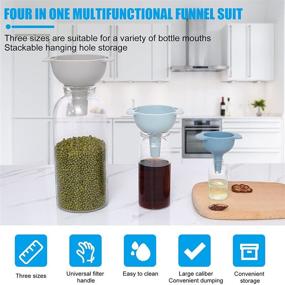 img 3 attached to 🔵 Durable Kitchen Funnels Set of 3 - Blue, Ideal for Filling Bottles, Solid Food, and Liquid with Ease